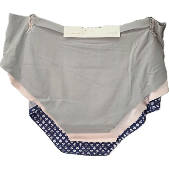 Jessica Simpson L Navy-Pink-Gray Lace Stretch Waistband Hipster Panties -3-Pk - Picture 4 of 7